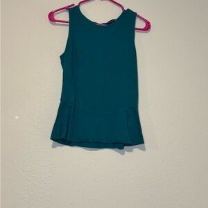 Teal Sleeveless Peplum Tank Top
